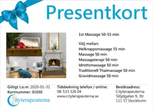 Presentkort massage stockholm
